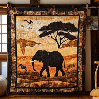 Sunset African Elephant WN1103004CL Quilt