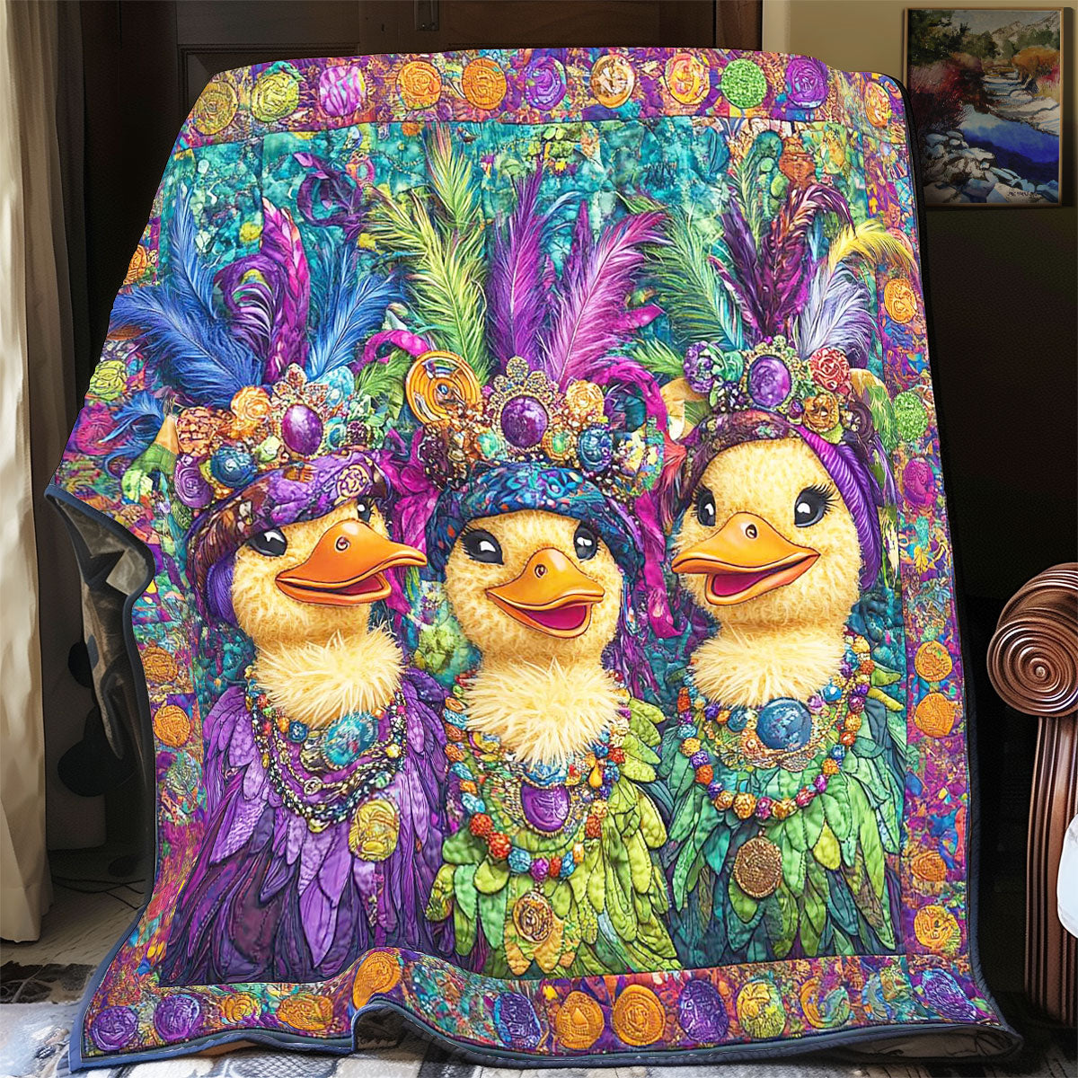 Festive Carnival Duck WP2502006CL Quilt