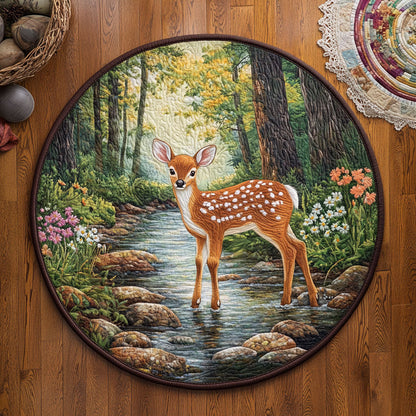 Lone Fawn WJ3006035CL Quilted Round Mat