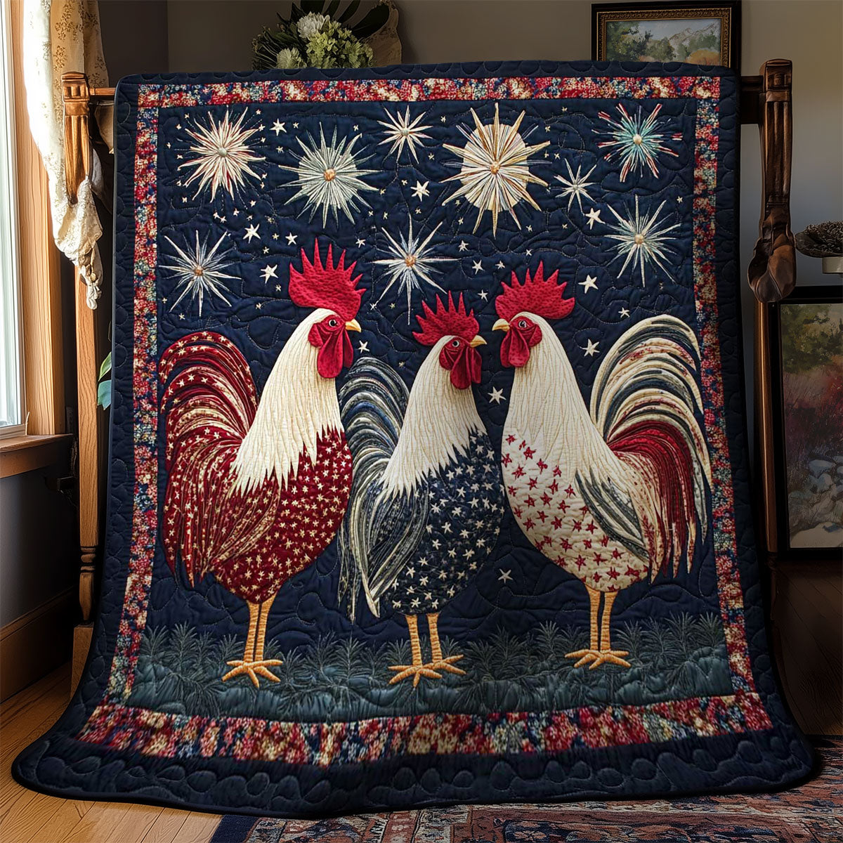 Liberty Rooster WN1702020CL Quilt