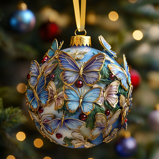 Butterfly Pine Holiday Sparkle WN2411008CL Christmas Ornament