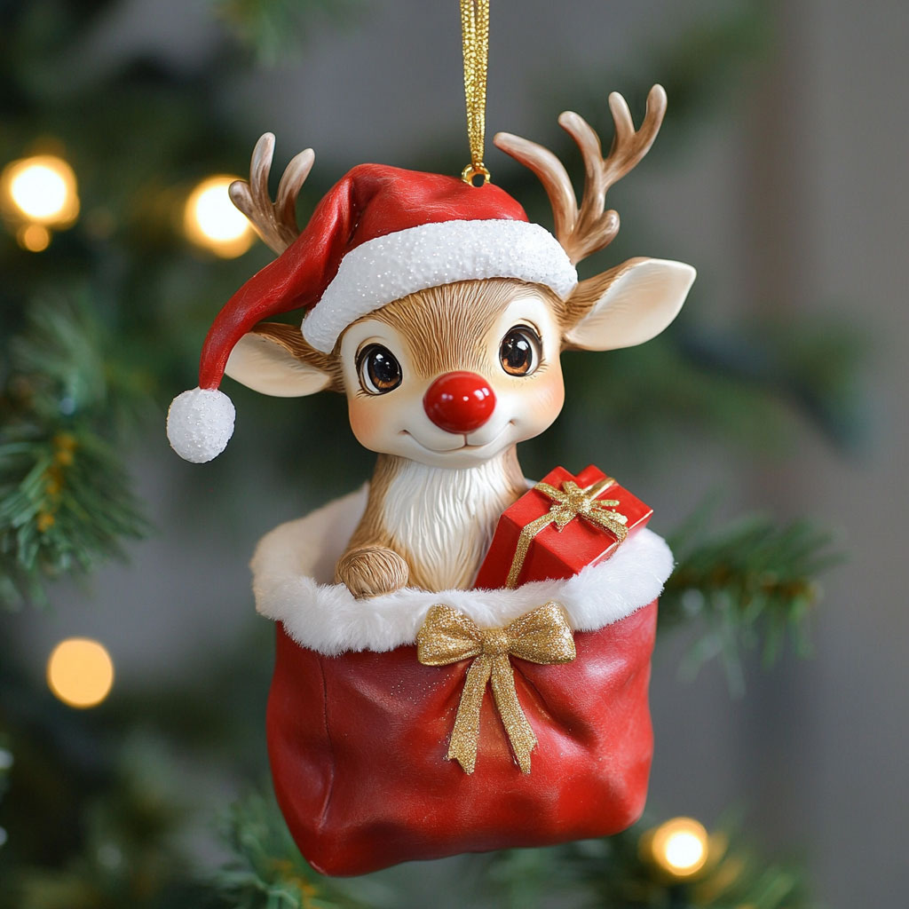 Deer Basket CP2411153CL Christmas Ornament