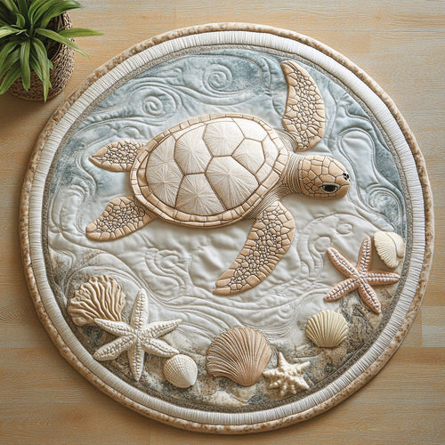 Sea Turtle CW1406030CL Quilted Round Mat