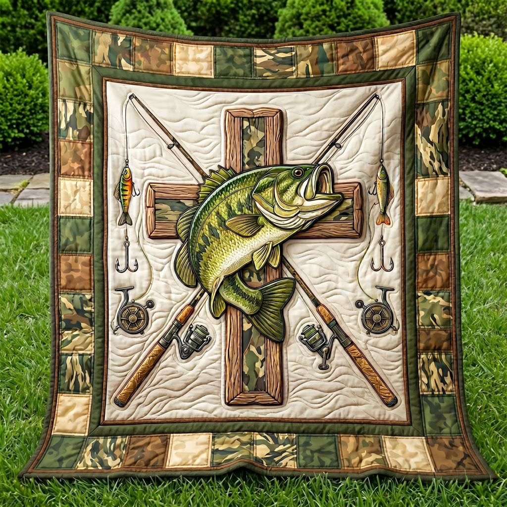 Faith And Fishing Bass WN1504006CL Quilt