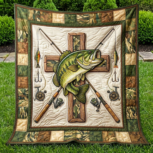 Faith And Fishing Bass WN1504006CL Quilt