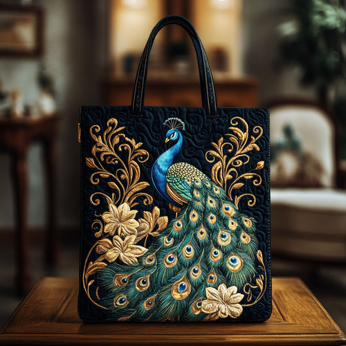 Peacock Paradise KL0912017CL Quilted Tote Bag