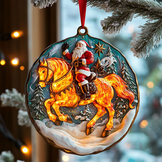Santa Mystic Horse WN0312013CL Christmas Ornament