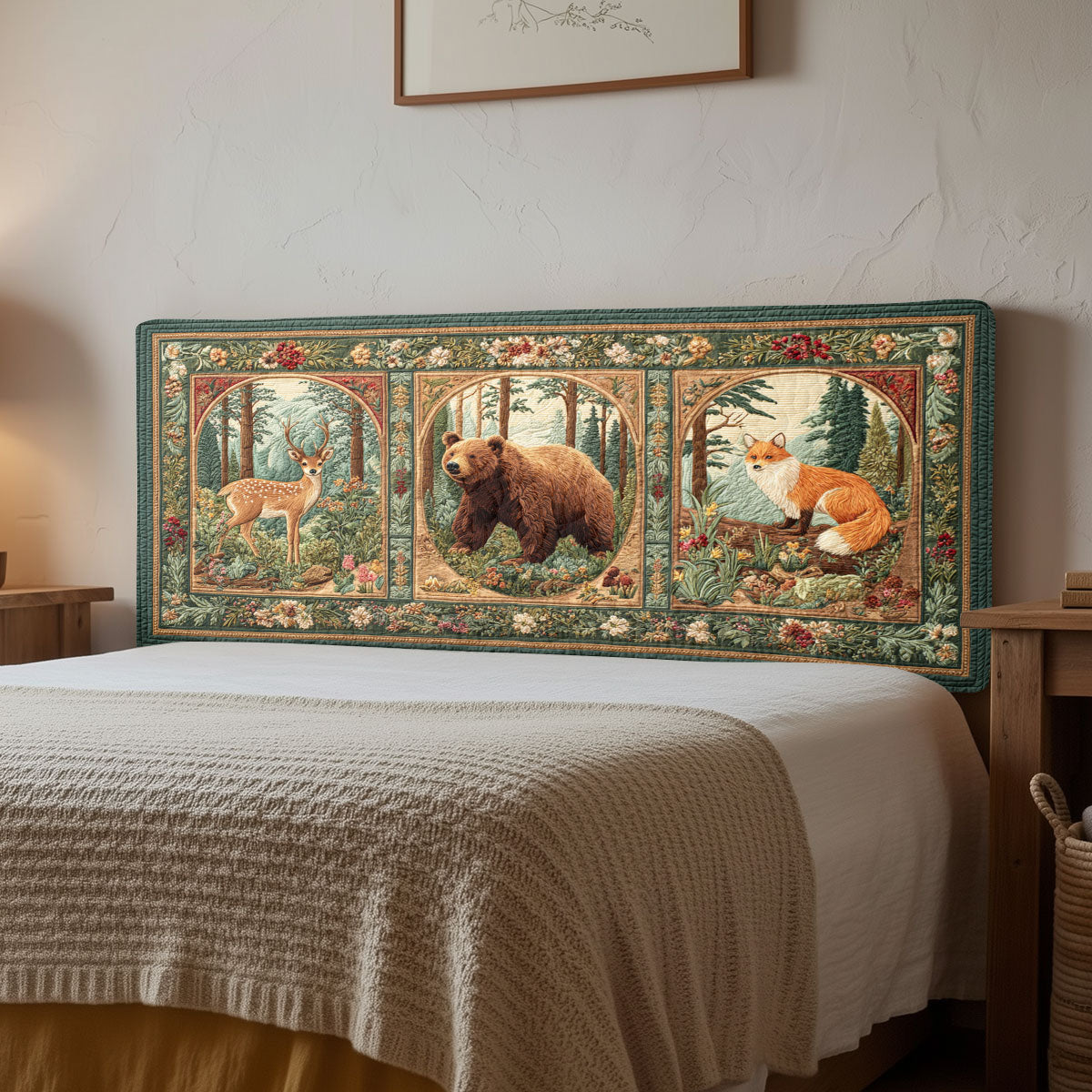 Woodland Friends CW3012031CL Quilted Headboard Slipcover