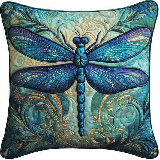 Torquoise Dragonfly WP2502078CL Quilt Pillow Case