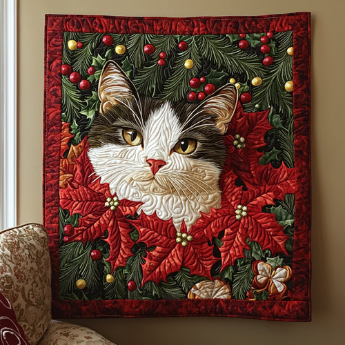 Christmas Cat Hiding QA2311008CL Quilt