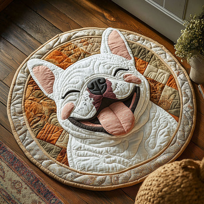 Smile French Bull CP0407071CL Quilted Round Mat