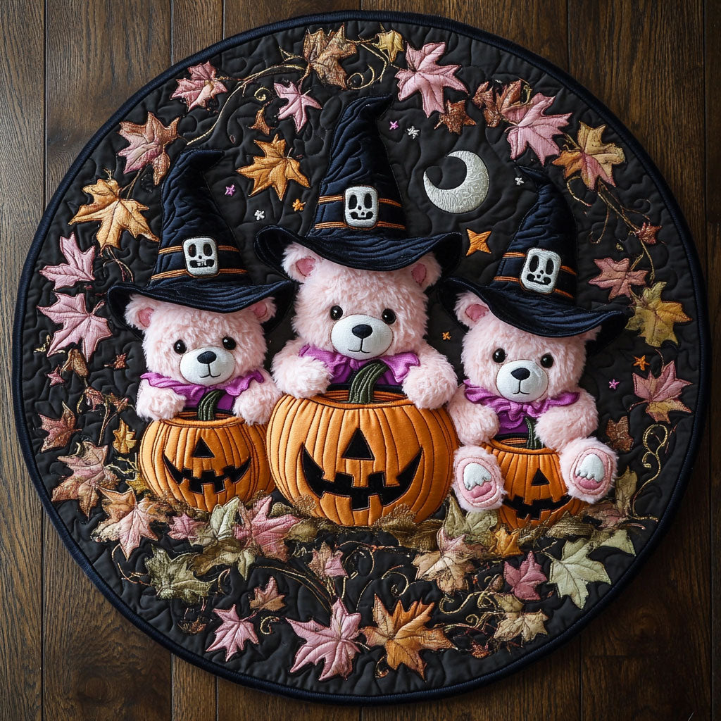 Twilight Blossom Teddy Bear WN1208088CL Quilted Round Mat