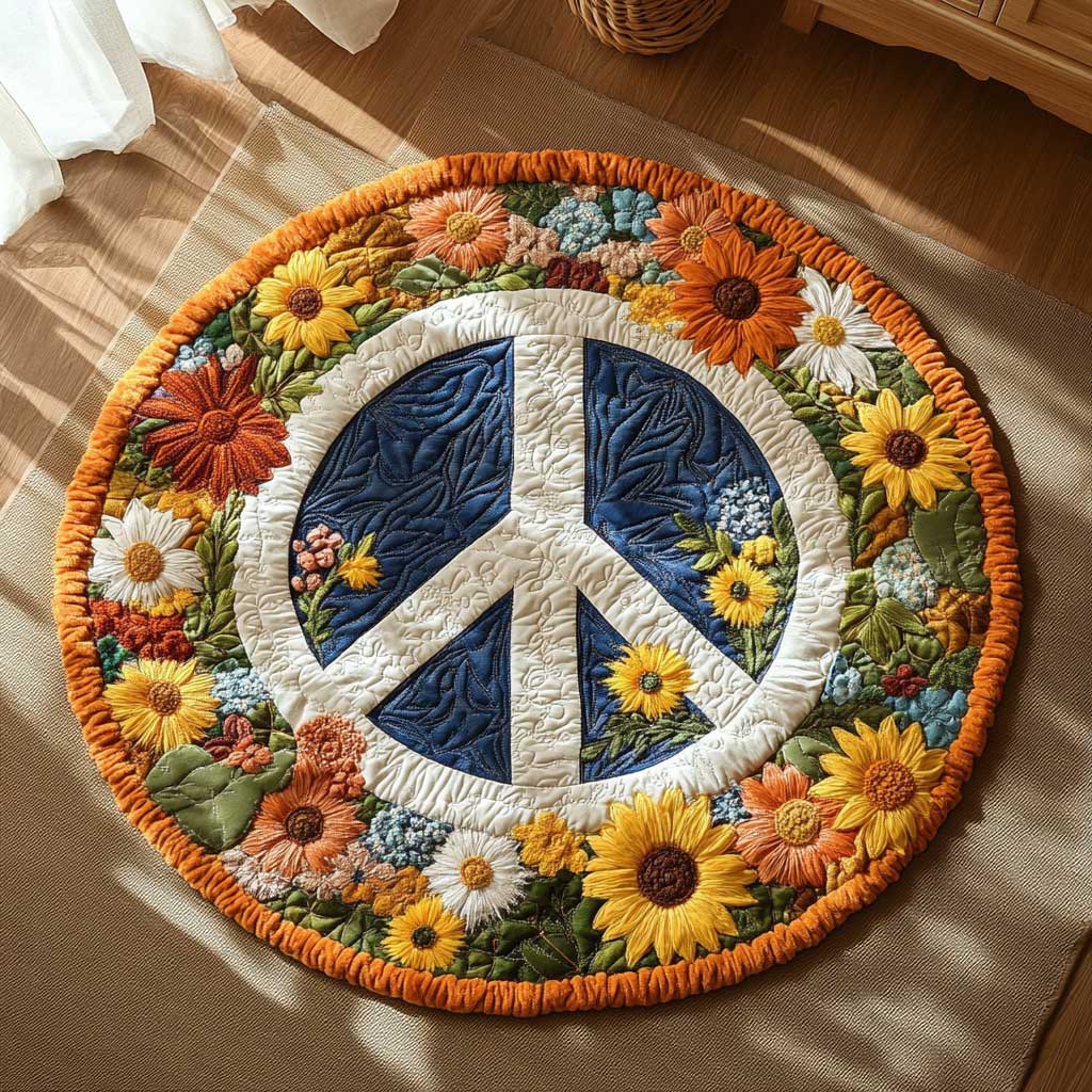 Sunshine Peace WN1605056CL Quilted Round Mat