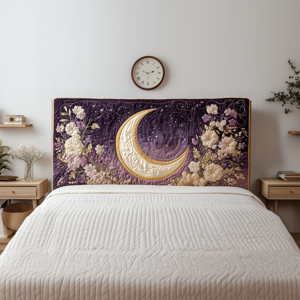 Blooming Enchanted Crescent QA0901023CL Quilted Headboard Slipcover