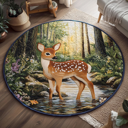 Lone Fawn WJ3006037CL Quilted Round Mat