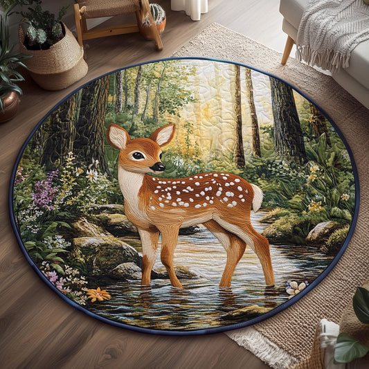 Lone Fawn WJ3006037CL Quilted Round Mat
