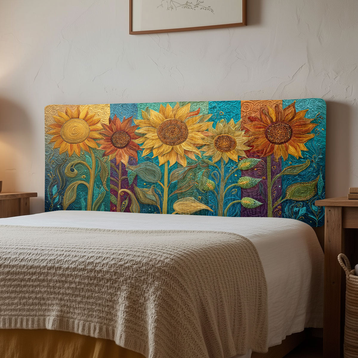 Sunflower Field CW2912028CL Quilted Headboard Slipcover