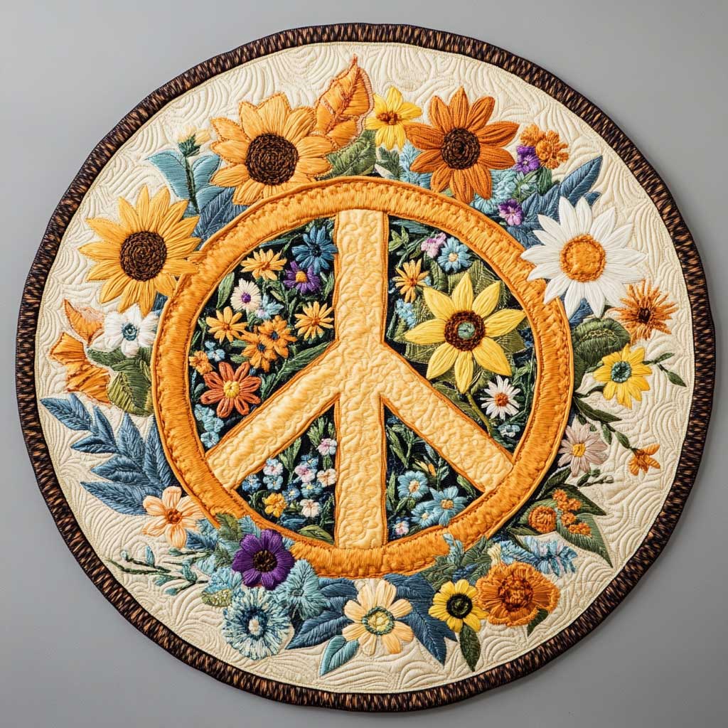 Peaceful Meadow WN1605033CL Quilted Round Mat