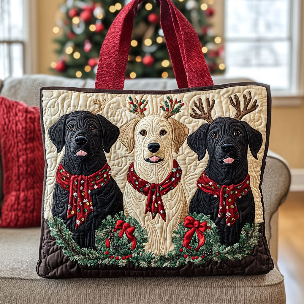 Labrador Knitted Joy WN1710070CL Quilted Tote Bag