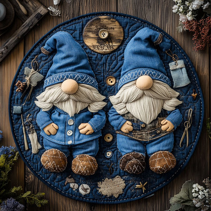 Gnome And Needle WN1406031CL Quilted Round Mat