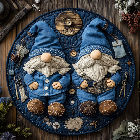Gnome And Needle WN1406031CL Quilted Round Mat