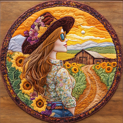 Cowgirl Blossom WN0306034CL Quilted Round Mat