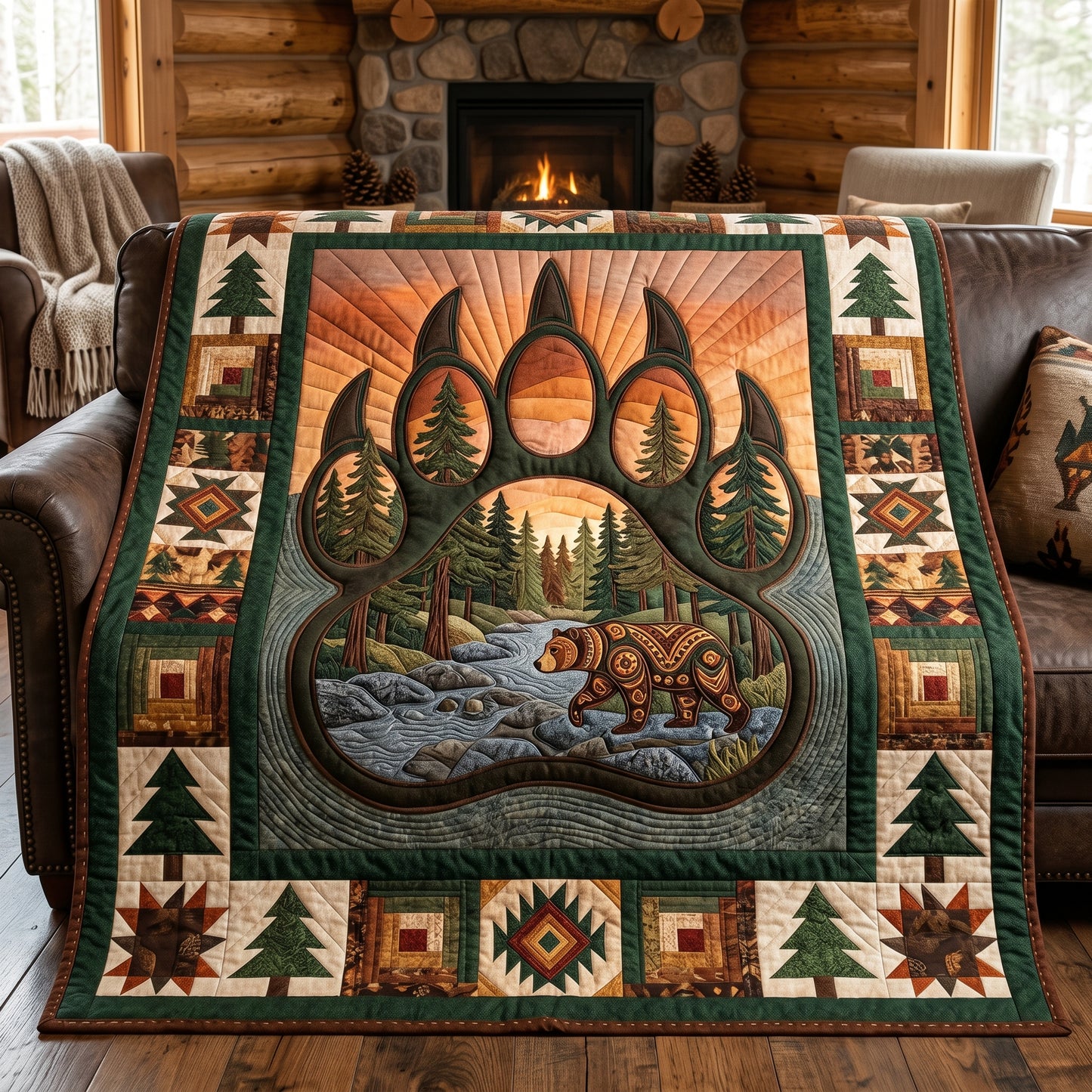 Forest Bear Paw XR1905013CL Quilt