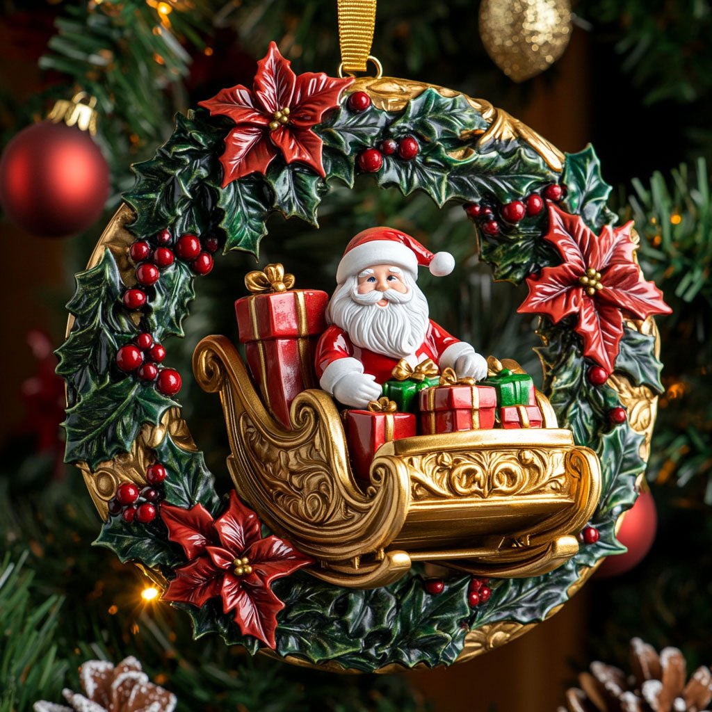 Santa Poinsettia CW1710039CL Christmas Ornament