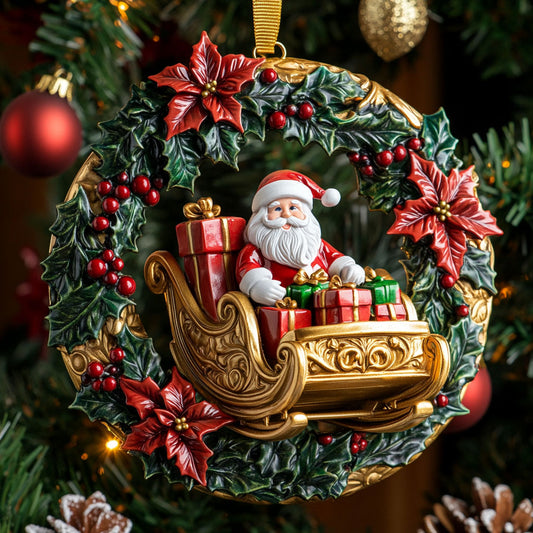 Santa Poinsettia CW1710039CL Christmas Ornament