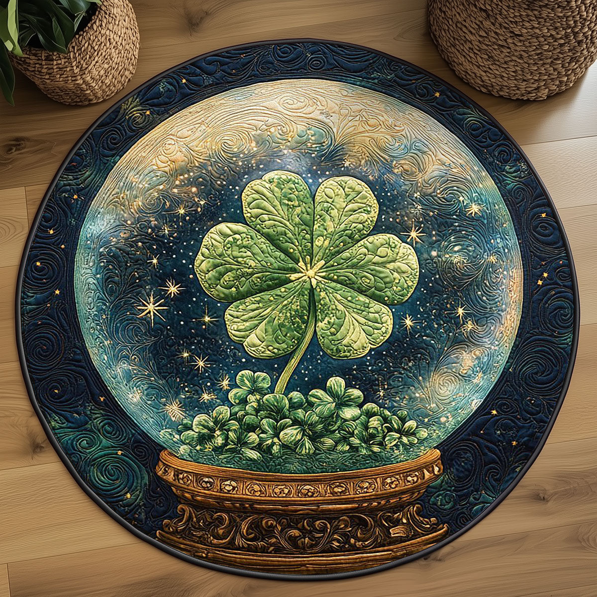 Lucky Clover WJ2305038CL Quilted Round Mat