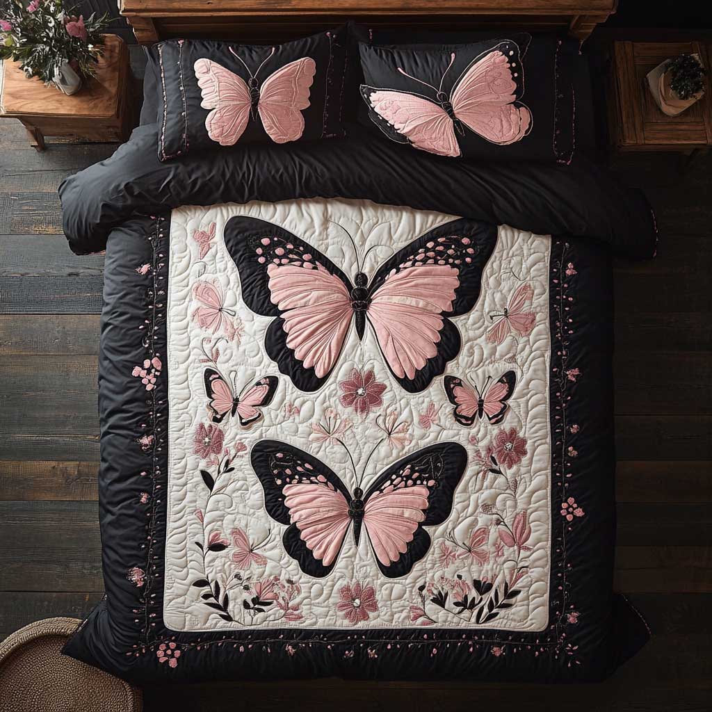 Pink Butterfly WP2201005CL Duvet Cover Set