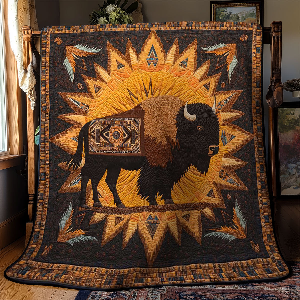 Tribal Bison WN0702005CL Quilt