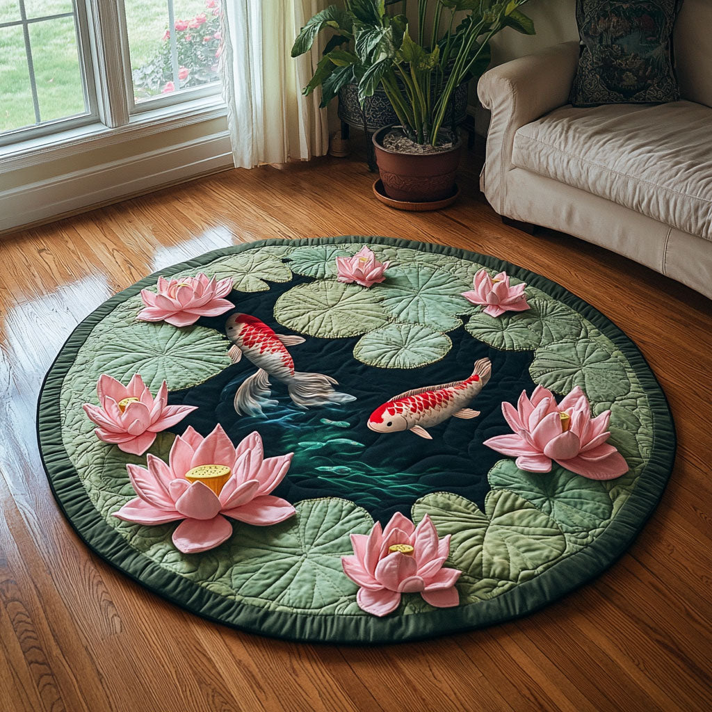 Koi Lotus CP0412120CL Quilted Round Mat