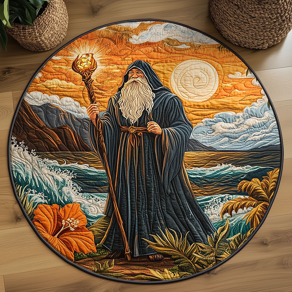 Island Sorcerer Sunset WJ0107033CL Quilted Round Mat