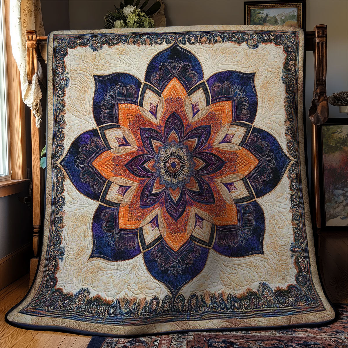 Sacred Flower Mandala WN0402043CL Quilt