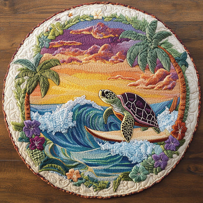 Turtle Rider WN3105060CL Quilted Round Mat