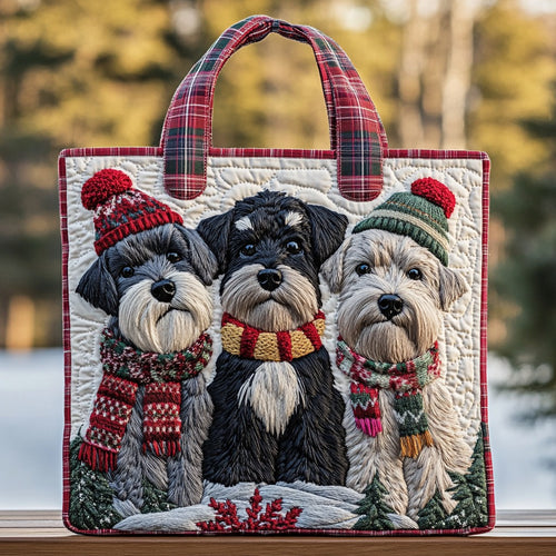 Snowy Schnauzers XR3010013CL Quilted Tote Bag