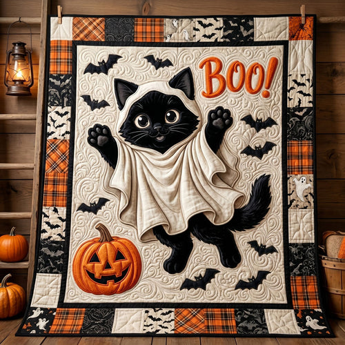 Cute Spooky Kitty Pumpkin WN0905005CL Quilt