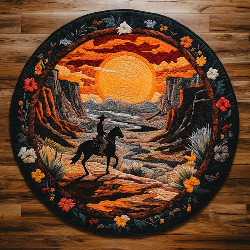 Saddle Up Cowboy WN2204055CL Quilted Round Mat