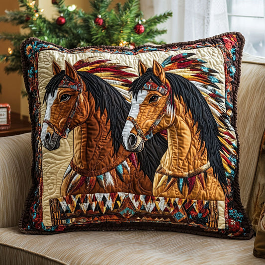 Two Native Horse CW0701117CL Quilt Pillow Case