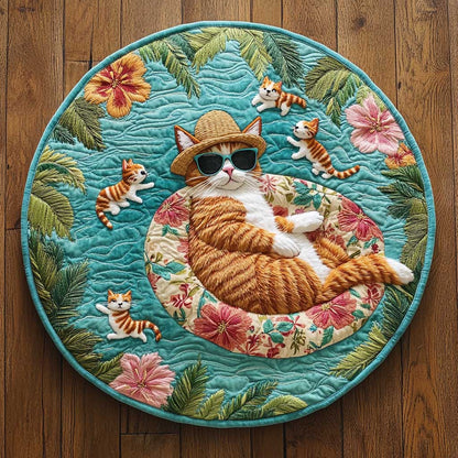 Hula Cat WN1005093CL Quilted Round Mat