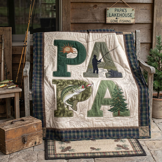 Rustic Fishing Papa WN1006016CL Quilt