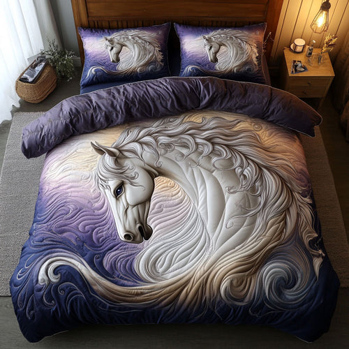 White Horse Portrait WP1003030CL Duvet Cover Set