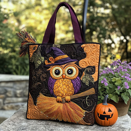 Owl Moon Pumpkin WN0310043CL Quilted Tote Bag