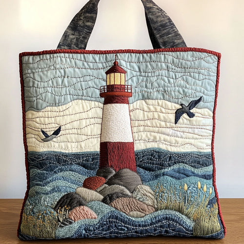 Seaside Lighthouse CW1301024CL Quilted Tote Bag