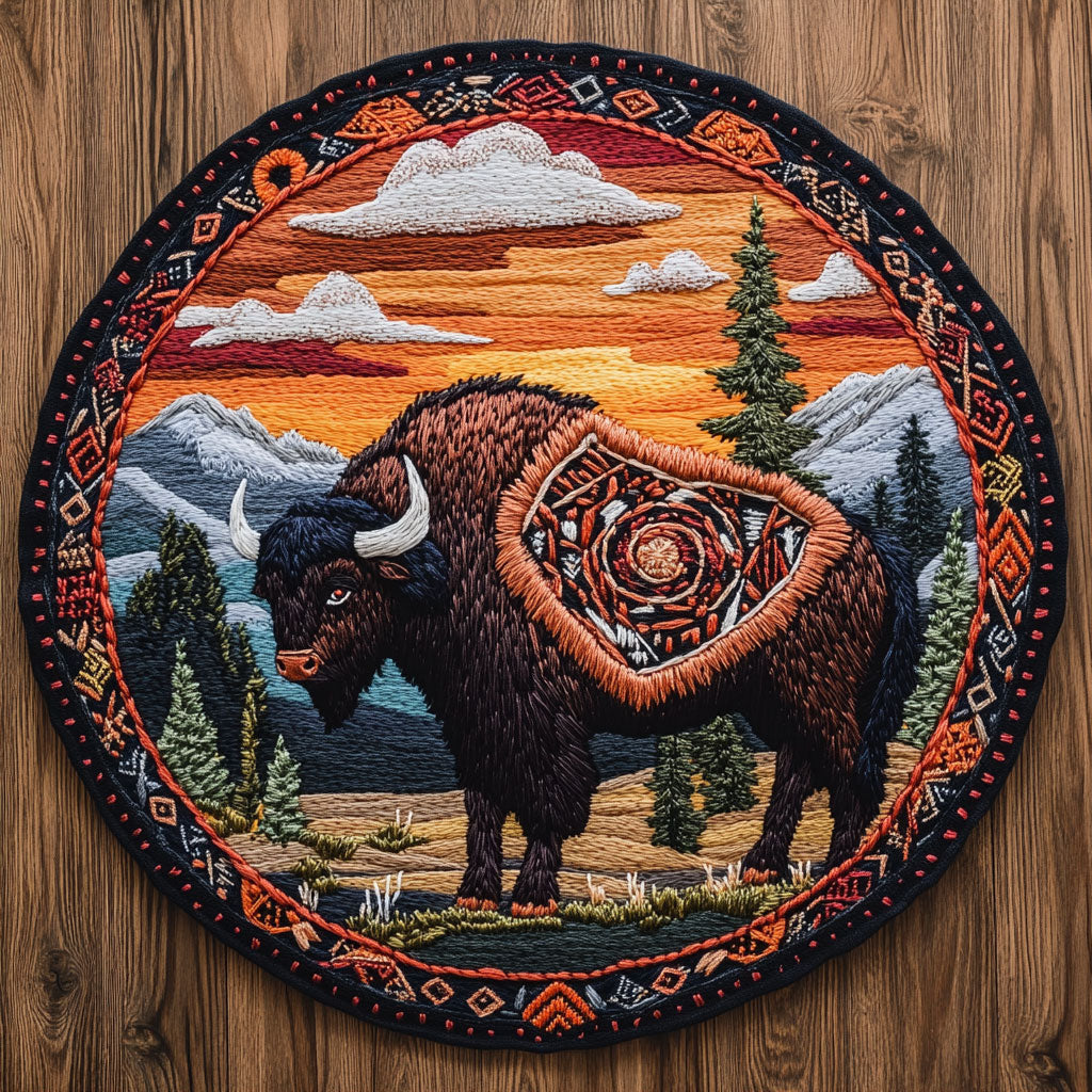 Buffalo Wild WN0406015CL Quilted Round Mat