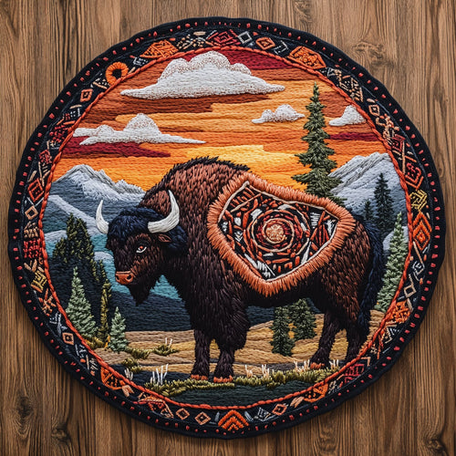 Buffalo Wild WN0406015CL Quilted Round Mat