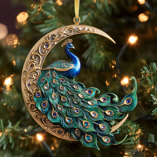 Peacock Moon Glow CW2711046CL Christmas Ornament