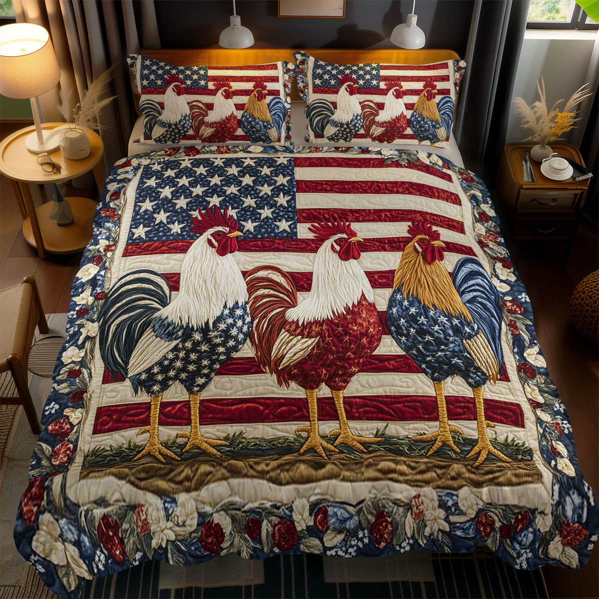 Vintage Glory Rooster WN1002086CL Duvet Cover Set