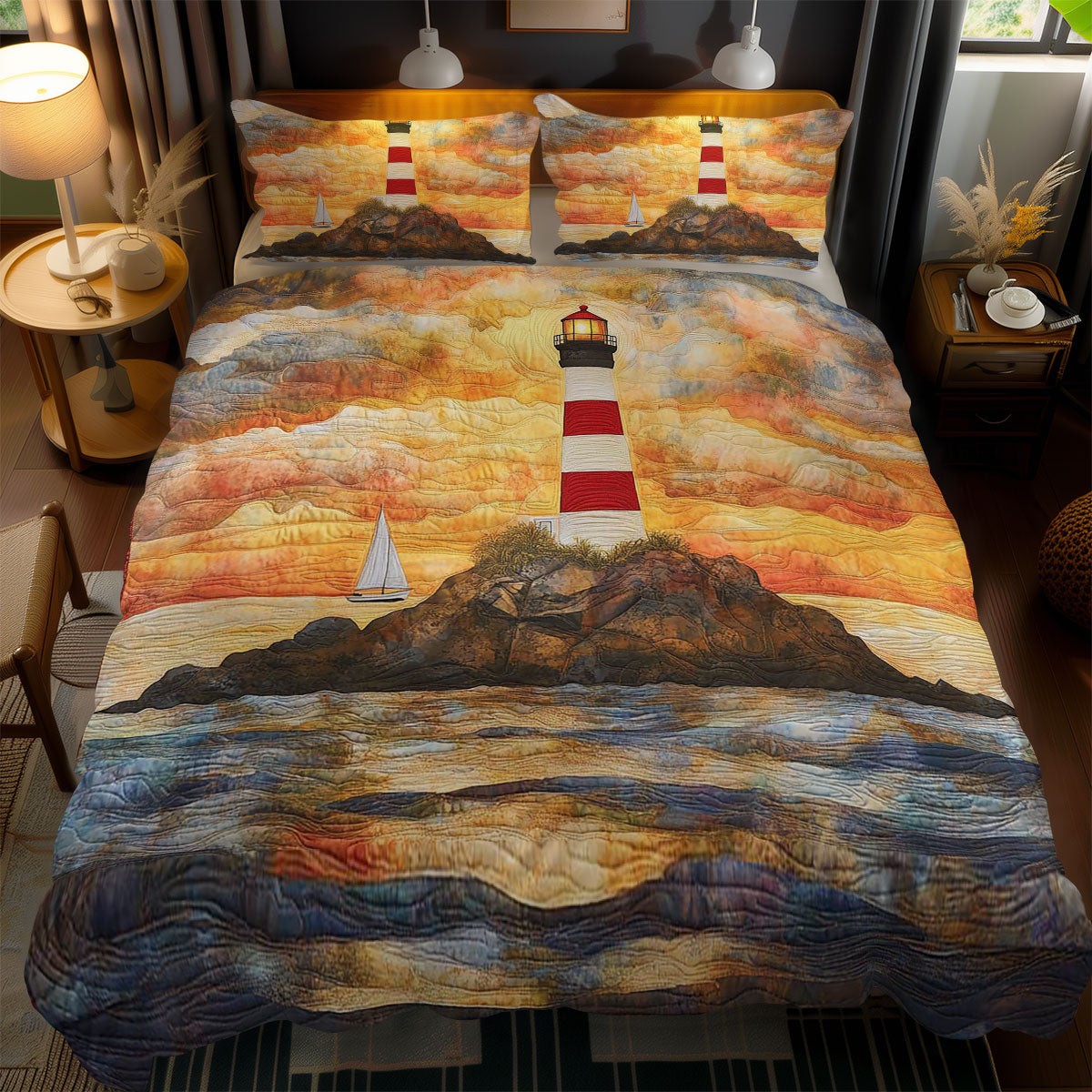 Sunset Lighthouse WN0502097CL Duvet Cover Set